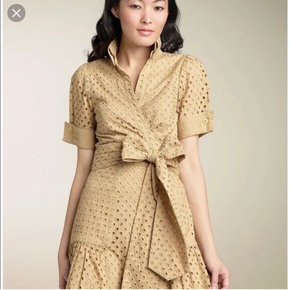 DVF Belette Eyelet wrap dress